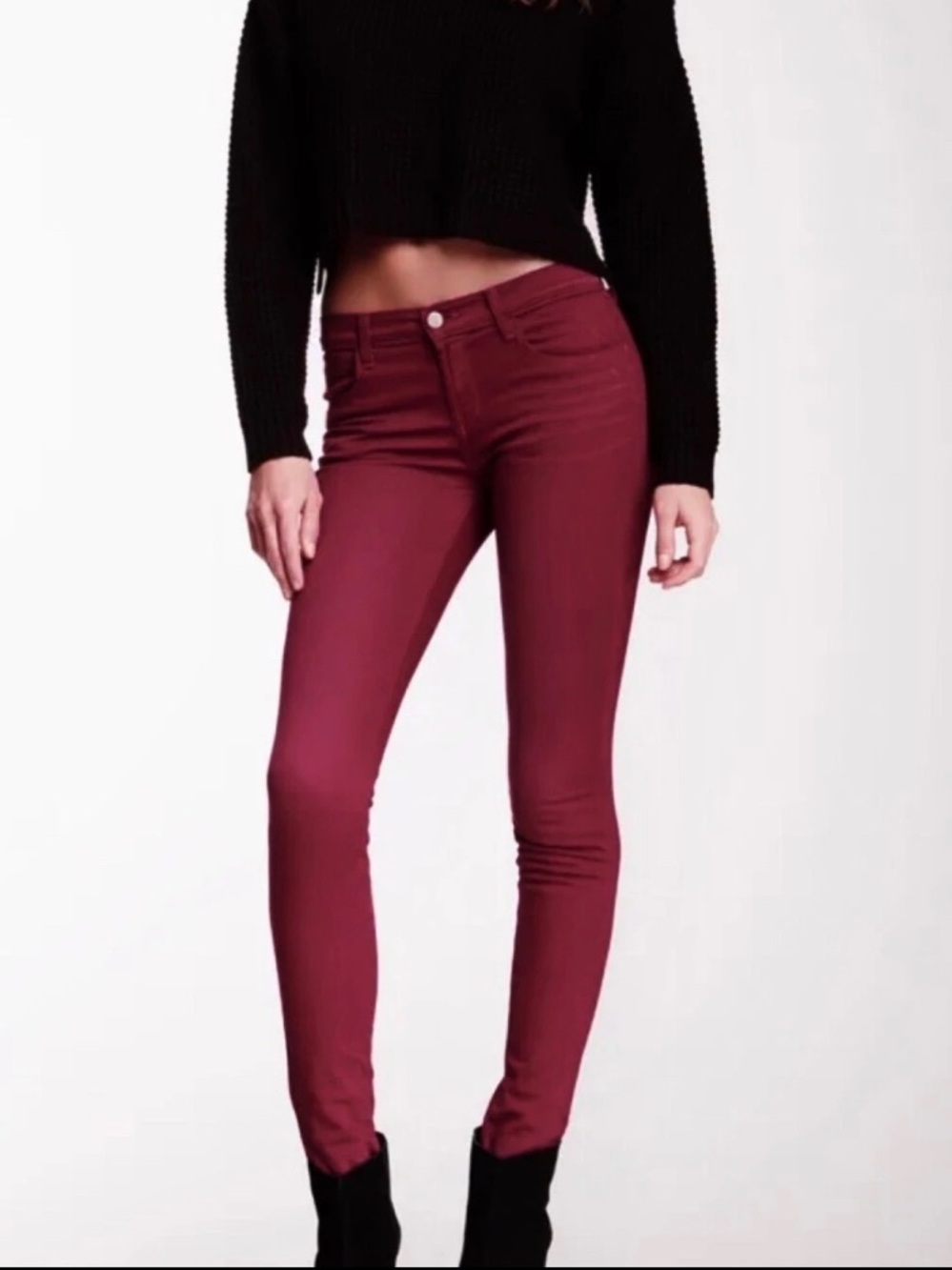 J Brand Modal Blend Dusty Rose Loganberry Pants Tapered Skinny Leg EUC 28 Wom